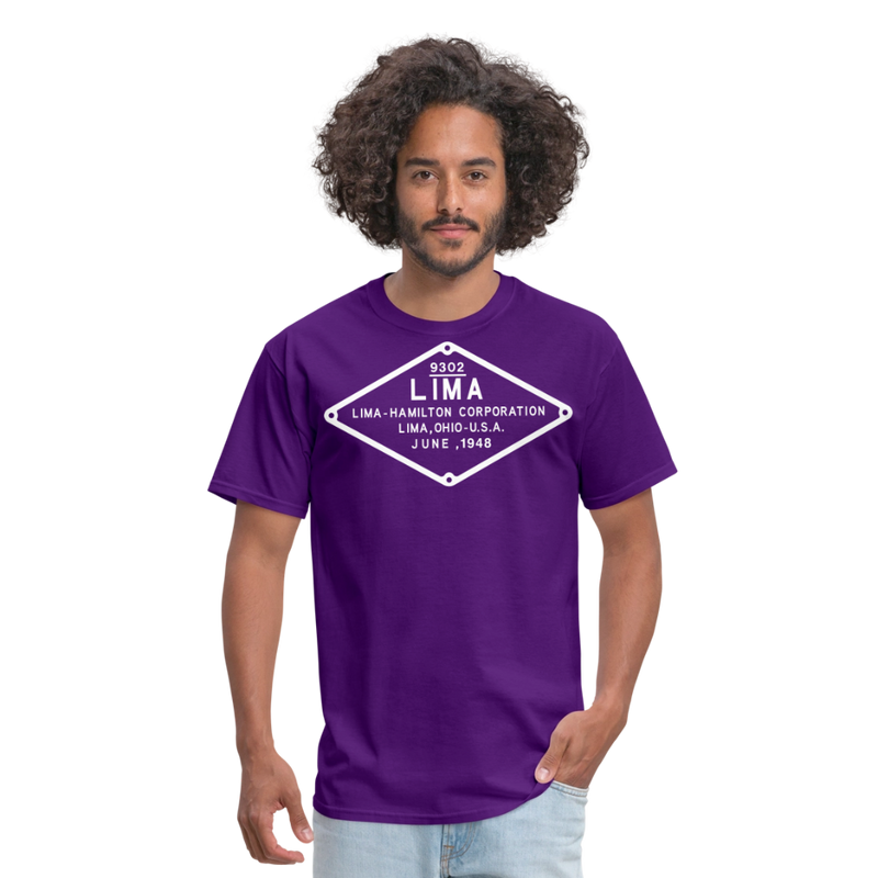 Lima Builder's Plate White Print - Unisex Classic T-Shirt - purple