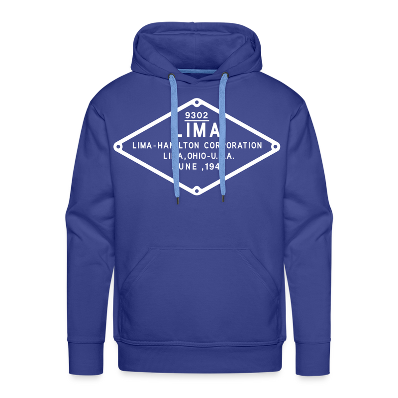 Lima Builder's Plate White Print - Men’s Premium Hoodie - royal blue