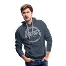 Baldwin Locomotive Works Builder's Plate - Men’s Premium Hoodie - heather denim