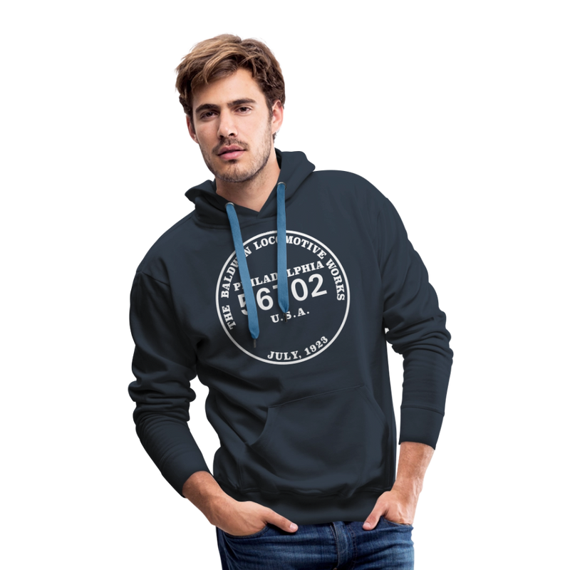 Baldwin Locomotive Works Builder's Plate - Men’s Premium Hoodie - navy