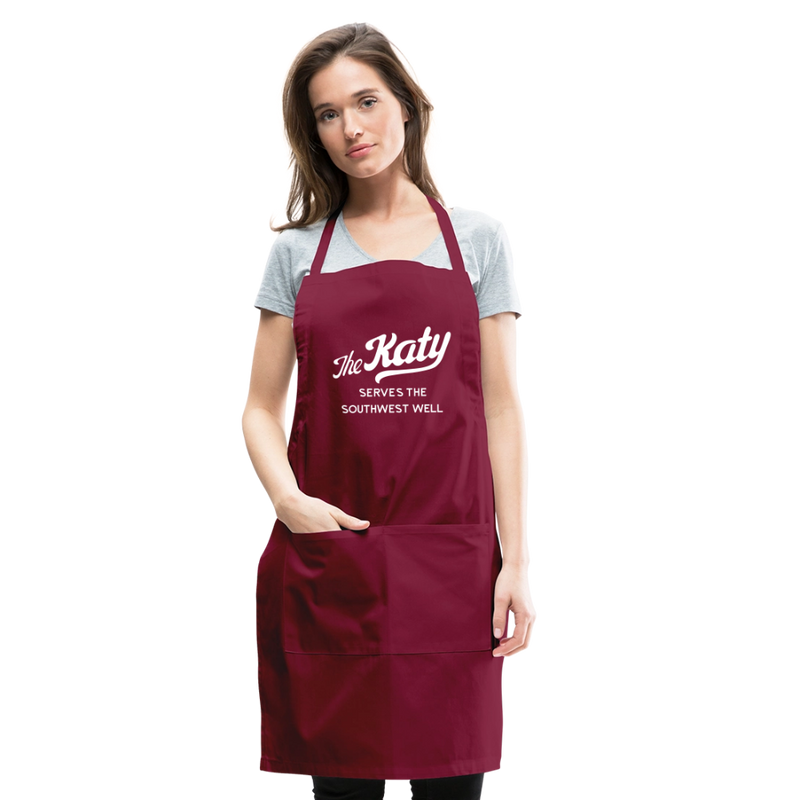 The Katy Serves the Southwest Well - Adjustable Apron - burgundy