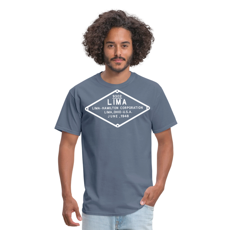 Lima Builder's Plate White Print - Unisex Classic T-Shirt - denim