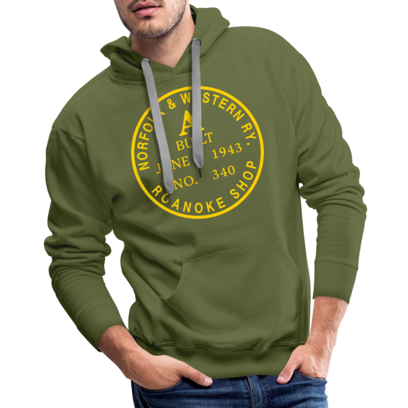 Norfolk & Western Class A Builder's Plate - Men’s Premium Hoodie - olive green