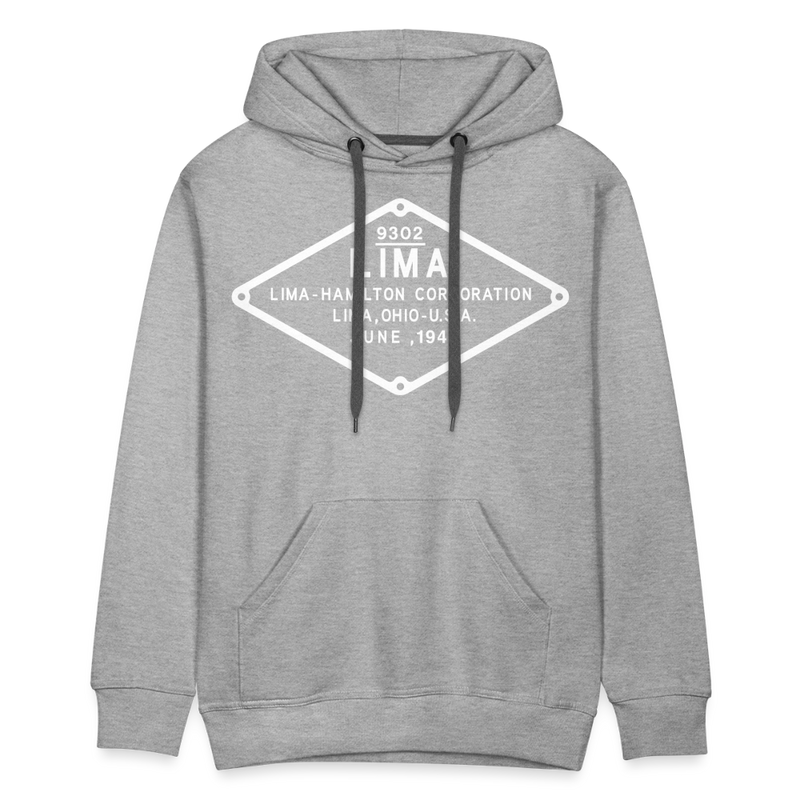 Lima Builder's Plate White Print - Men’s Premium Hoodie - heather grey