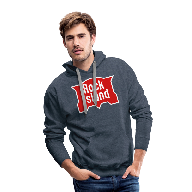 Rock Island Logo - Men’s Premium Hoodie - heather denim