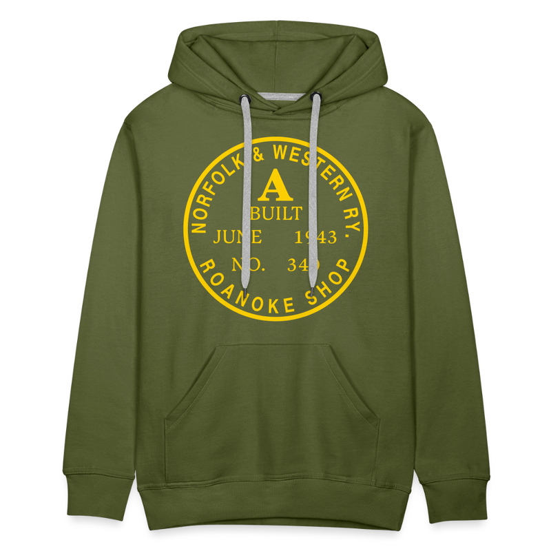 Norfolk & Western Class A Builder's Plate - Men’s Premium Hoodie - olive green