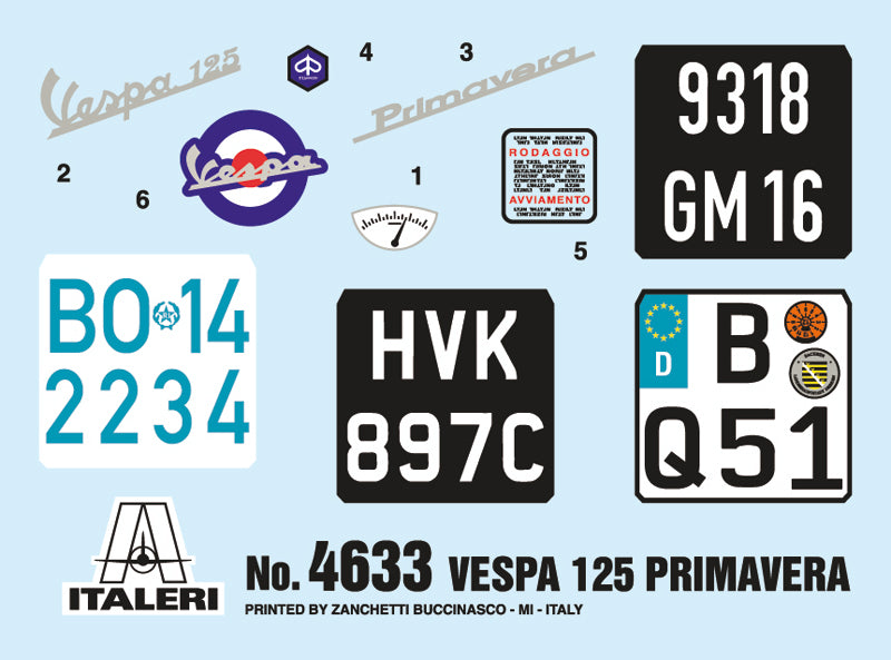 Italeri 4633 - SCALE 1 : 9 VESPA 125 PRIMAVERA