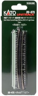 PREORDER Kato N 20473 Unitrack 19" 15 Degree Curved Deck Girder Bridge, Light Green | 13.5