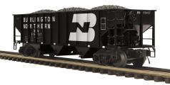 MTH Premier O 20-96843 70-Ton 3-Bay Hopper, Burlington Northern