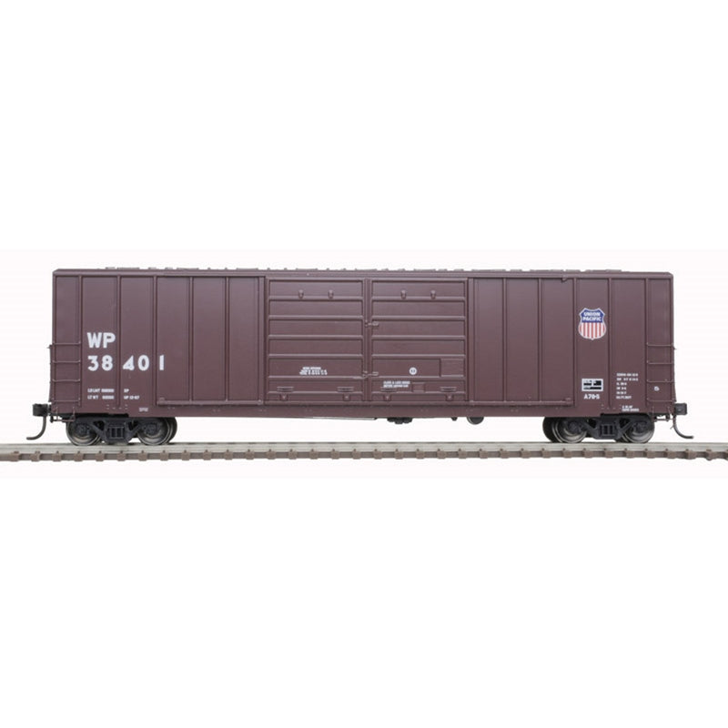 Atlas 20005874 FMC 5077 50' Double-Door Boxcar with Centered Doors - Ready to Run - Master(R) -- Union Pacific WP 38404 (Boxcar Red, white), HO Scale