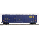 Atlas 20006205 FMC 5077 Single-Door Boxcar - Ready to Run -- CSX 141539 (blue, yellow Conspicuity Stripes), HO Scale