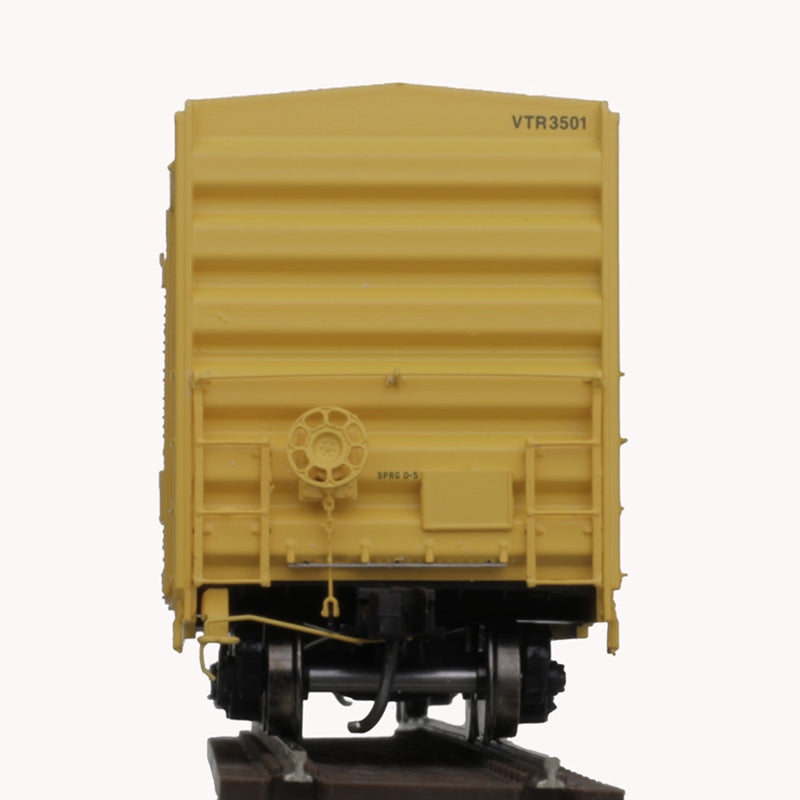 Atlas 20006210 FMC 5077 Single-Door Boxcar - Ready to Run -- Vermont Railway 3527 (yellow, green), HO Scale