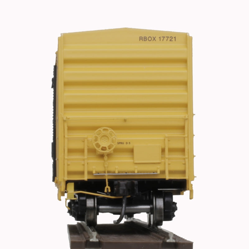 Atlas 20006216 FMC 5077 Single-Door Boxcar - Ready to Run -- Railbox 17721 (yellow, black), HO Scale