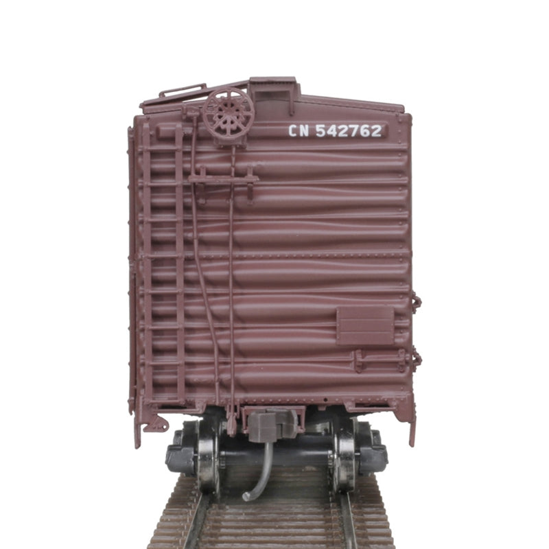 Atlas 20006832 HO 40' Postwar Box Car w/ 8' Door Canadian National 543345 (Brown/White/Green)