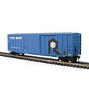 PREORDER Atlas 2001186 ACF 50'6" Boxcar - 2-Rail - Ready to Run - Trainman(R) -- Rock Island (blue, black, white), O