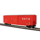 PREORDER Atlas 2001187 ACF 50'6" Boxcar - 2-Rail - Ready to Run - Trainman(R) -- GATX Leasing (Boxcar Red, yellow conspicuity marks), O
