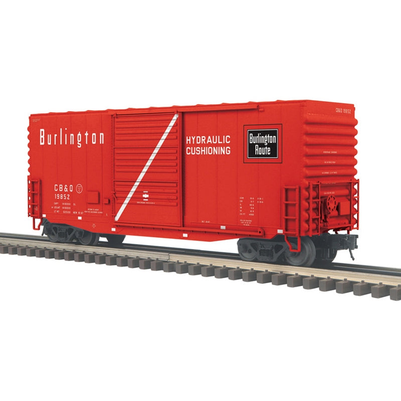 PREORDER Atlas 2001132 40' Hy-Cube Boxcar - 3-Rail - Ready to Run - Trainman(TM) -- Chicago, Burlington & Quincy (red, white, black), O