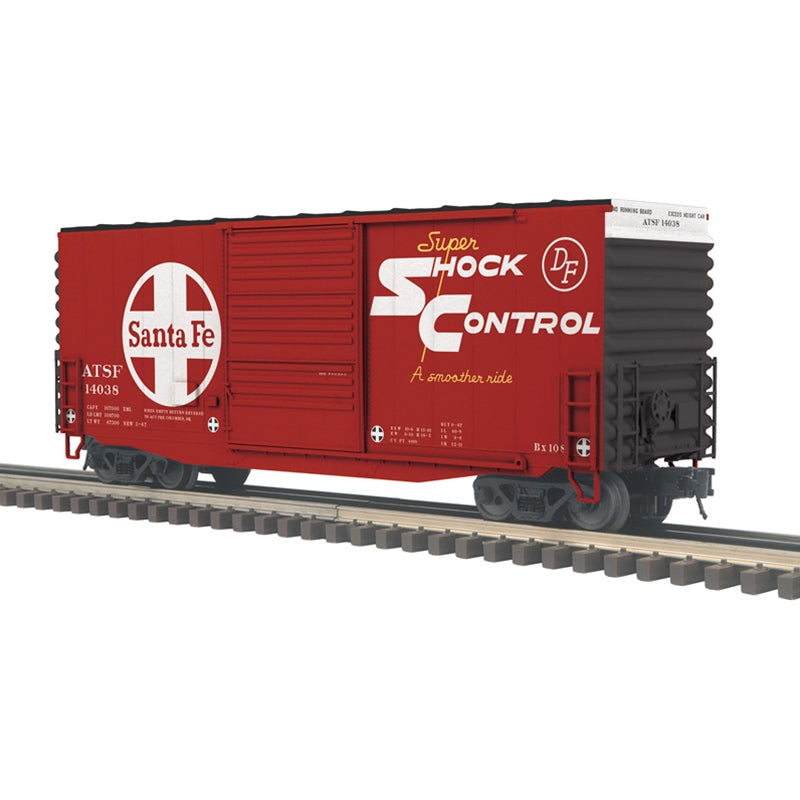 PREORDER Atlas 2001183 40' Hy-Cube Boxcar - 2-Rail - Ready to Run - Trainman(TM) -- Santa Fe (red, black, white, Large Logo), O