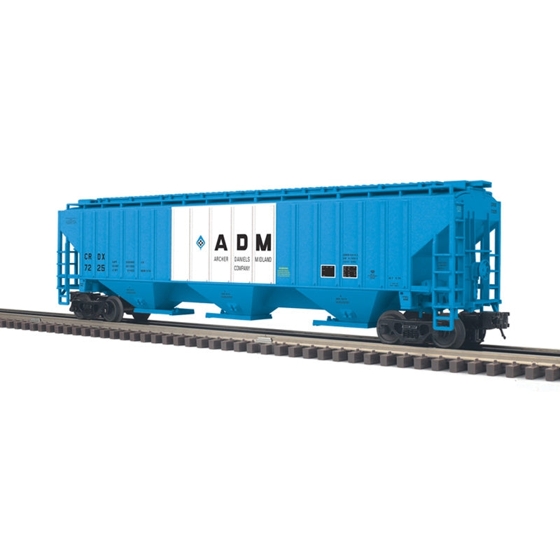 PREORDER Atlas 2001637 Pullman-Standard PS-4750 Covered Hopper - 3-Rail - Ready to Run - Trainman(R) -- ADM (blue, white, black), O