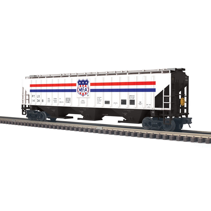 PREORDER Atlas 2001641 Pullman-Standard PS-4750 Covered Hopper - 3-Rail - Ready to Run - Trainman(R) -- MFA (white, black, red, blue), O