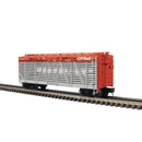 PREORDER Atlas 2002412 40' Steel Stock Car - 3-Rail - Ready to Run - Trainman(R) -- Canadian Pacific (gray, red, white), O