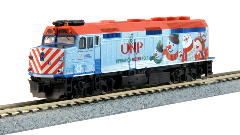PREORDER Kato HO 372016 EMD F40PH Commuter Version, Metra Operation North Pole Christmas 2016