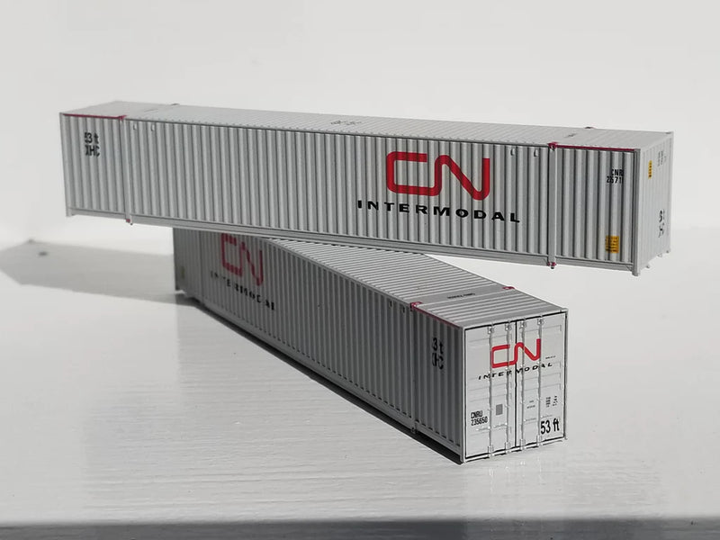 Jacksonville Terminal Company 535002 CN INTERMODAL 53' HIGH CUBE 6-42-6 corrugated containers with Magnetic system., N Scale