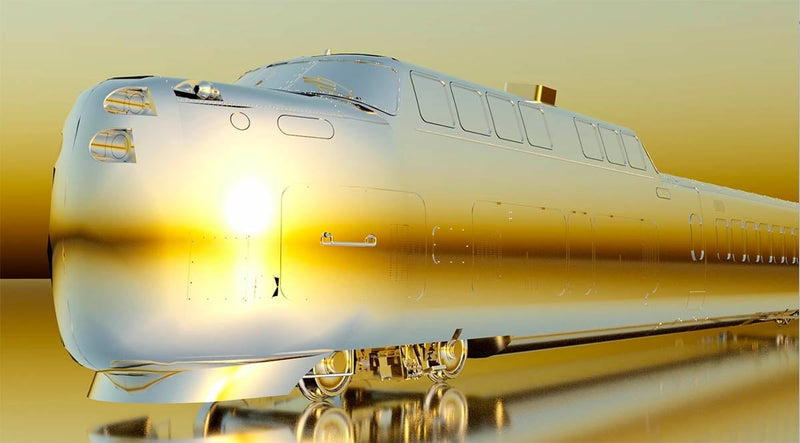 PREORDER Rapido 203501 HO UAC TurboTrain 3-Car Passenger Train-Only Set (2022 Ver.) - Sound & DCC Equipp -- United Aircraft/US D.O.T Demonstrator