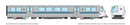 PREORDER Rapido HO 204507 BART A-B-B-A Car Transit Set, Bay Area Rapid Transit Bicentennial Logo (4-Pack) (DCC & Sound Equipped)