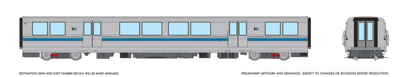 PREORDER Rapido HO 204011 BART B Intermediate Transit Car, Bay Area Rapid Transit