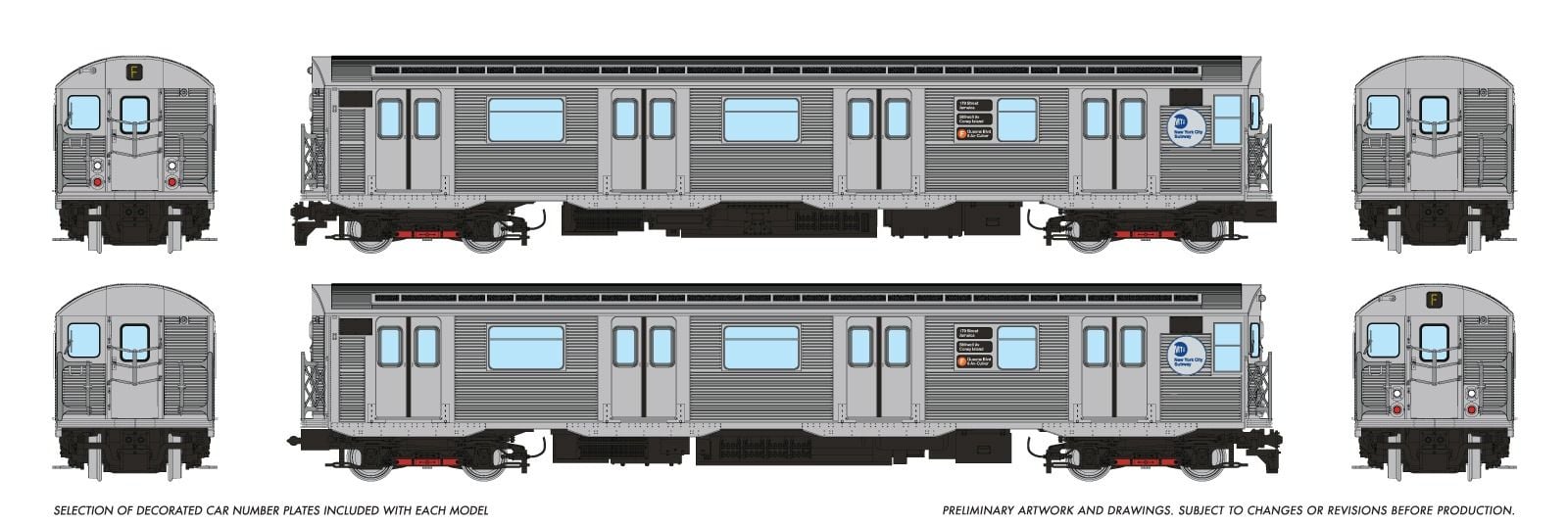 Budd R32 PREORDER Rapido HO 209315 Budd R32 Brightliner Subway 2-Car Set, Unpow