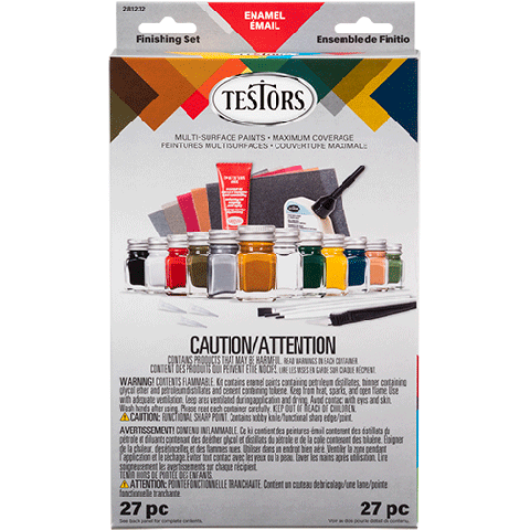 Rust-oleum 281232 Testors Complete Military Enamel Finishing Set, Flat (12-Pack)