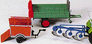 Preiser HO 94N 17918 Farm Implements, Manure Spreader, Trailer & Plow