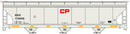 Accurail HO 2116 2000 Series ACF 3-Bay Covered Hopper, Canadian Pacific Soo Marks