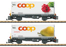 PREORDER LGB G 45889 Container Transport Car Set with Coop Container, Rhaetian RhB (2-Pack)