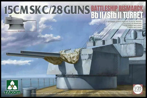 Takom Models - 2147 - 1:35 15CM SKC/28 GUNS BISMARCK TURRET