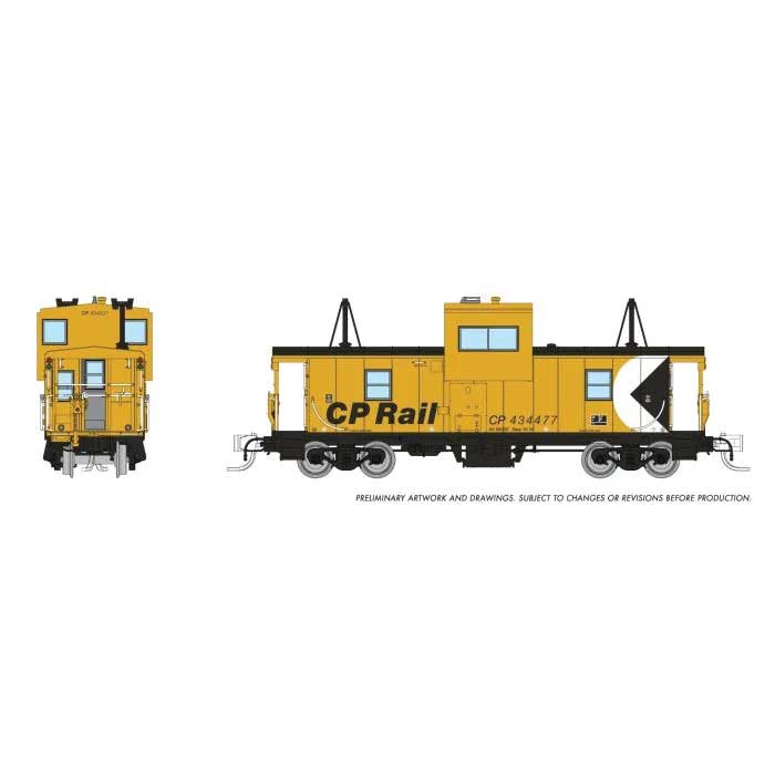 PREORDER Rapido 510002 N Angus Shops Wide Vision Caboose with Lights - Ready to Run -- Canadian Pacific