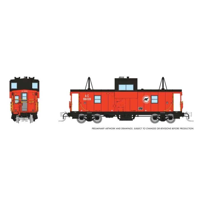 Rapido 510011 N Angus Shops Wide Vision Caboose with Lights - Ready to Run -- Algoma Central