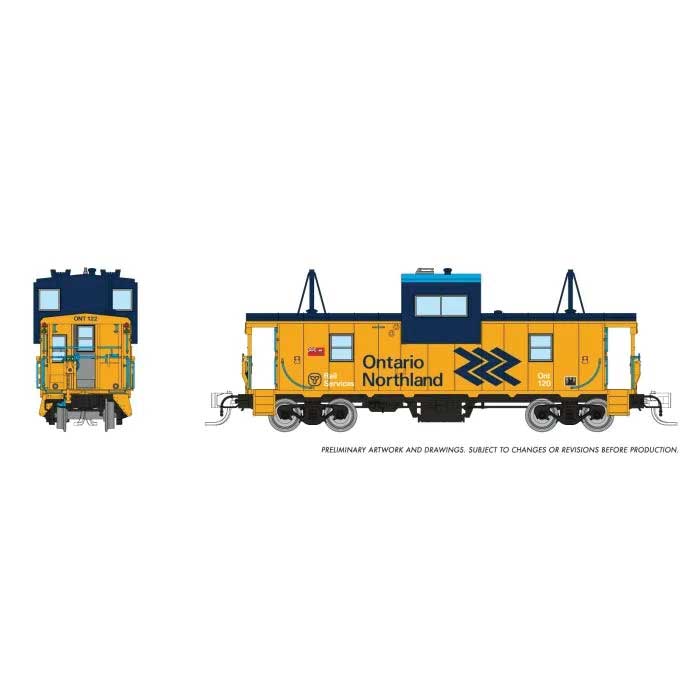 Rapido 510018 N Angus Shops Wide Vision Caboose with Lights - Ready to Run -- Ontario Northland