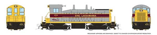 PREORDER Rapido HO 27080 EMD SW9, Erie-Lackawanna