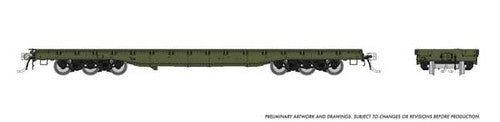 Rapido HO 199098 Magor 54' Department of Defense (DODX) Flatcar, Painted, Unlettered