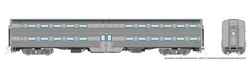 Rapido HO 145099 Budd Gallery Bi-Level Commuter Coach, Painted, Unlettered