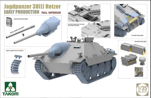 Takom Models - 2170 - 1:35 -Jagdpanzer 38(t) Hetzer EARLY w/ Full Interior