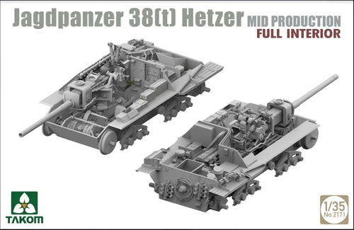 Takom Models - 2171 - 1:35 -Jagdpanzer 38(t) Hetzer MID PRODUCTION w/ Full Interior