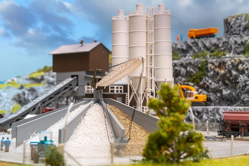 PREORDER Faller N 222228 Concrete Mixing Plant with Gravel Loading Silo Kit, Multiple Structures | 74.99