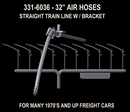 Hi-Tech Details HO 6036 Brake Hose Set (Rubber), For Standard Freight Cars, 26" (1970s-Present)