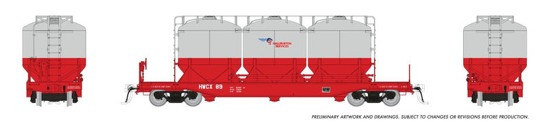 PREORDER Rapido HO 224003 Cement Car, Halliburton 1980s (6-Pack)