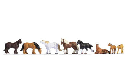 Noch HO 15762 Draft Horses (8-pack)