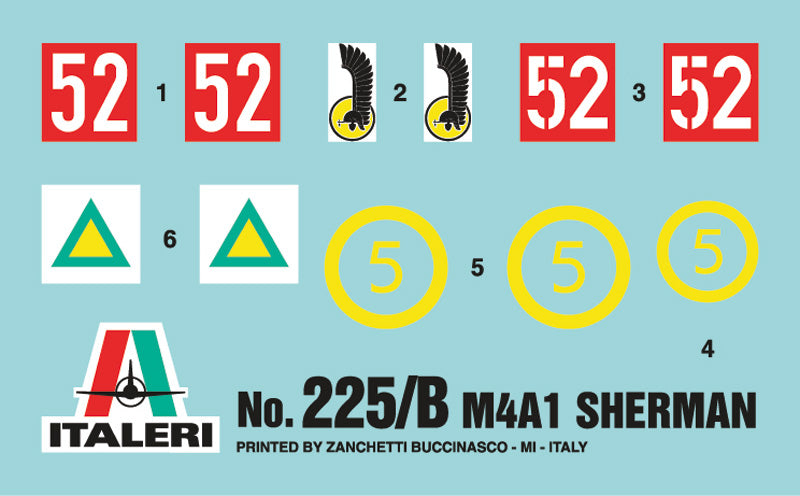 Italeri 225 M4A1 SHERMAN 1:35