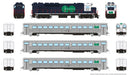 PREORDER Rapido HO 226001 GP40TC, Cab Car & 2 Coach Train-Only Set, Standard DC, GO Transit Blue Set